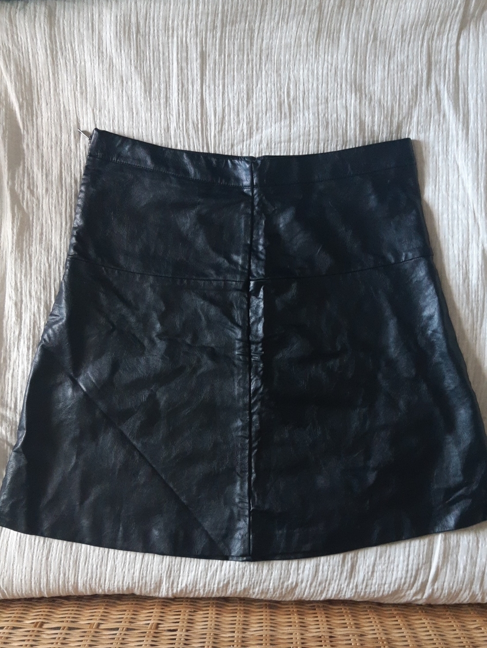 Reitman's Black Faux Leather A-Line Skirt